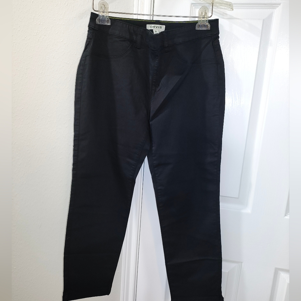 New Orvis Black Stretch Ankle Pull On Jeans Ladies Size 8 Bottoms